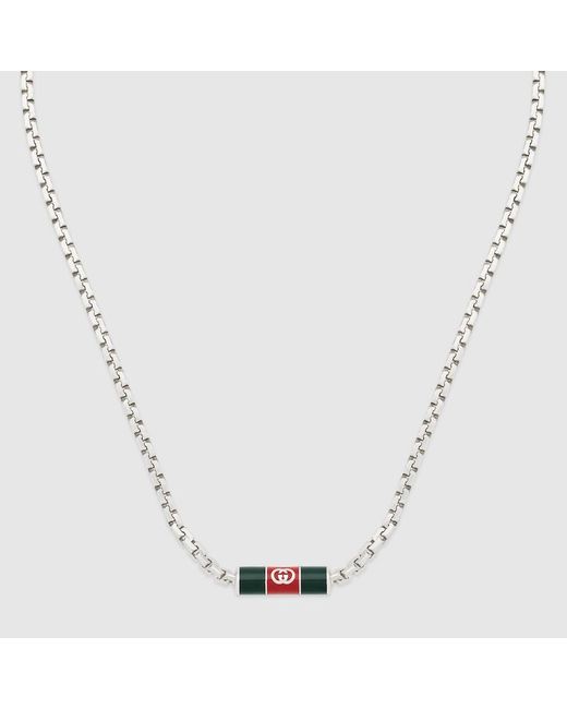 Gucci Metallic Necklace With Web Detail