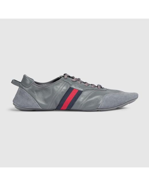 Gucci Gray Flex Sneaker, Suede for men