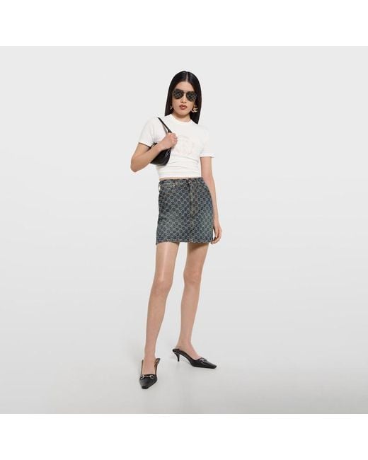 Gucci White Cotton Jersey T-Shirt With Crest