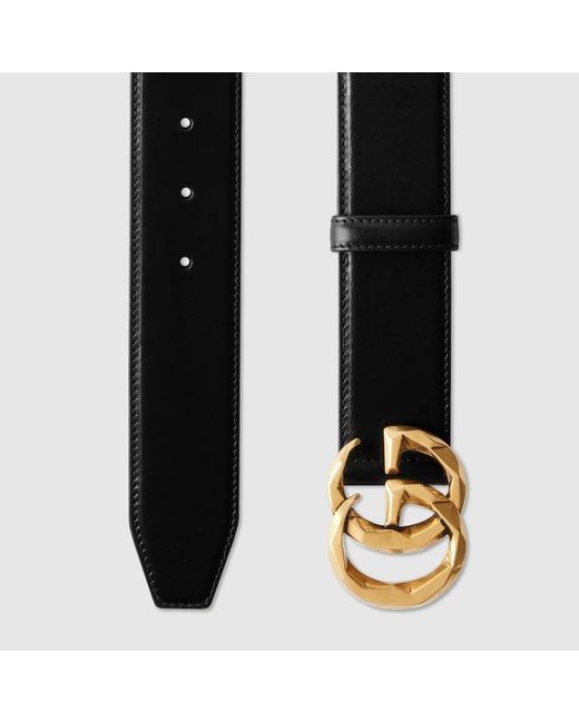 Cinturón Ancho GG Marmont Gucci de hombre de color Black