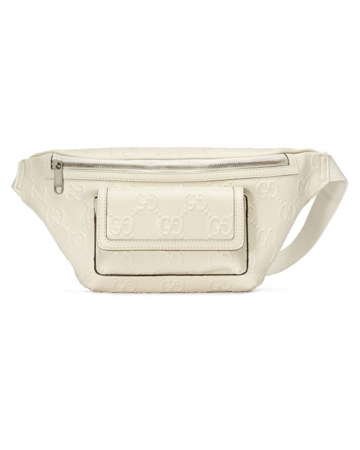 Gucci White GG Embossed Belt Bag for men