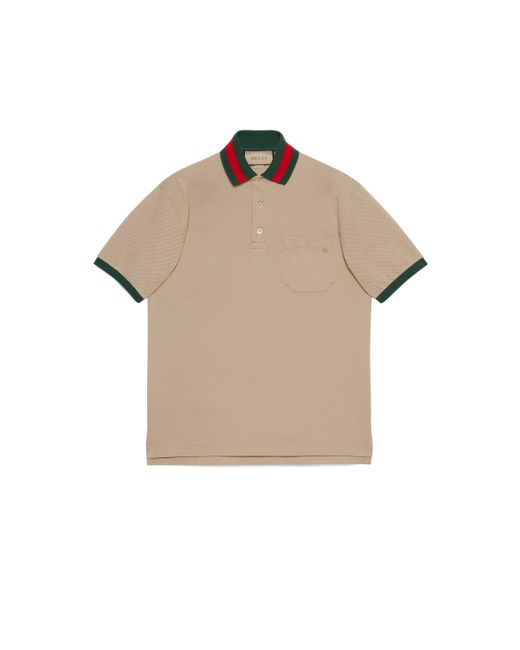 cotton piquet polo with web collar