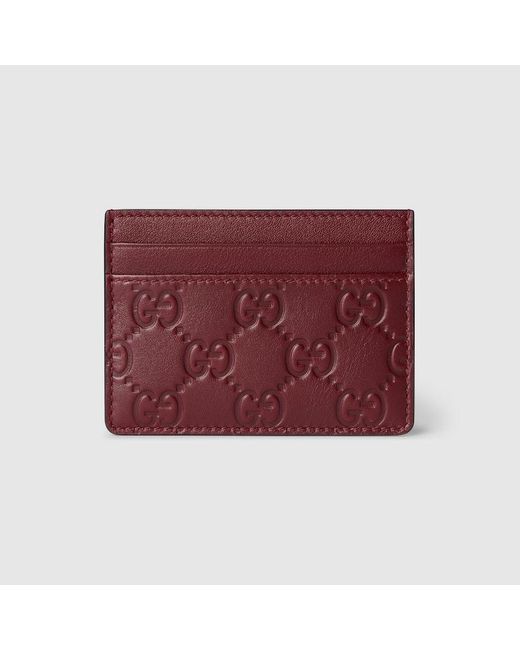 Gucci Red Gg Emblem Card Case