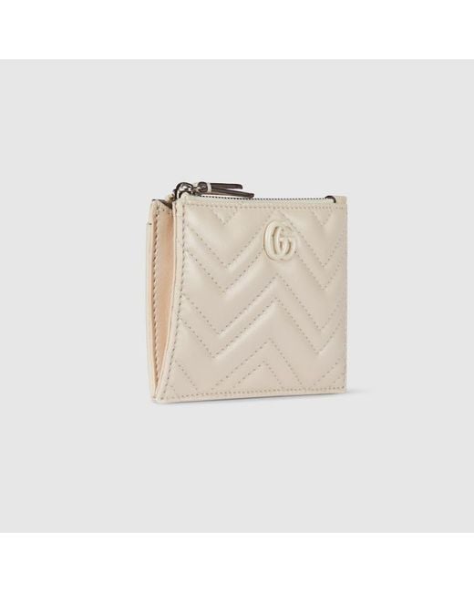 Gucci Natural Gg Marmont Zip Key Pouch