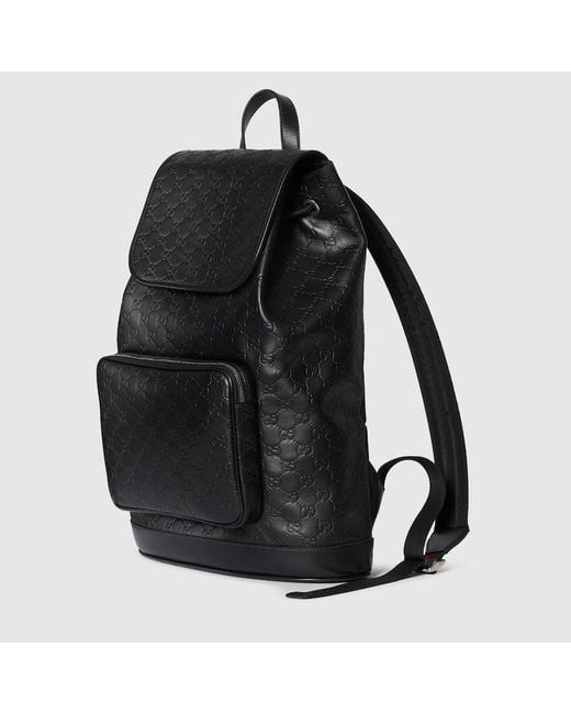 Zaino Gg Emblem Misura Media di Gucci in Black da Uomo