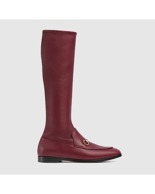 Gucci 〔ヨルダーン〕ウィメンズ ブーツ, ボルドー, レザー Red