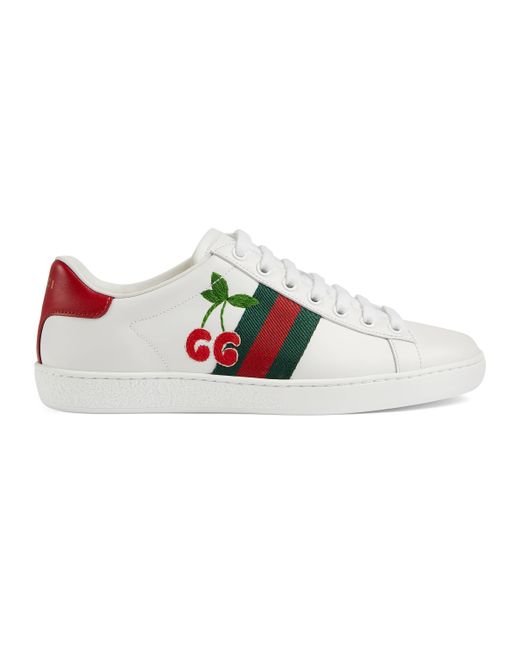 Gucci Leather New Ace Cherry Sneakers - Save 14% - Lyst