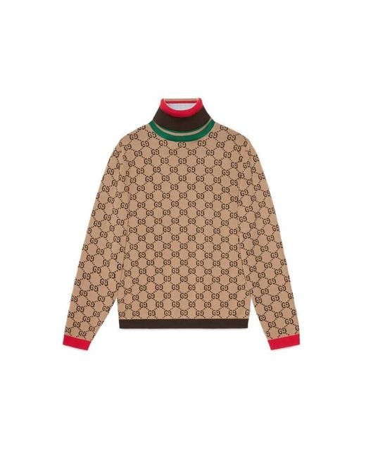 Gucci Multicolor Gg Jacquard Wool Turtleneck for men