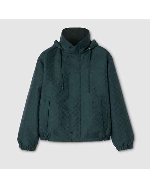 Veste Zippée Réversible En Coton Indéchirable Gg, Taille Gucci pour homme en coloris Green