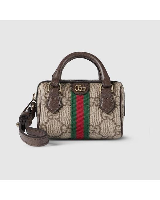 Gucci Black Ophidia Bag Charm, Gg Canvas