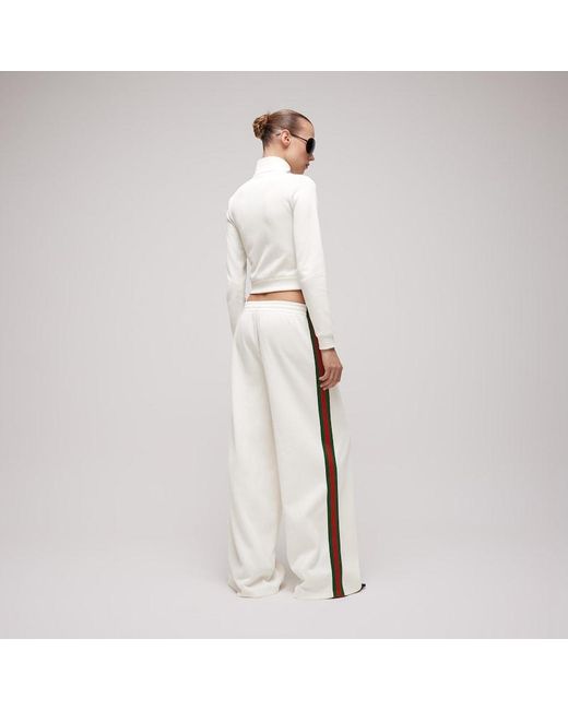 Gucci Natural Rib Cotton Jersey Leisure Pants With Web, Size Xxl, Ready-To-Wear