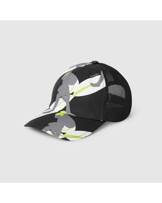 Gucci Baseballkappe Aus Baumwollcanvas Mit Print, Grösse in Black für Herren