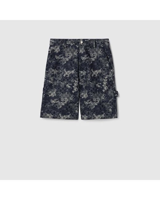 Short En Denim À Jacquard Gg, Taille Gucci pour homme en coloris Blue