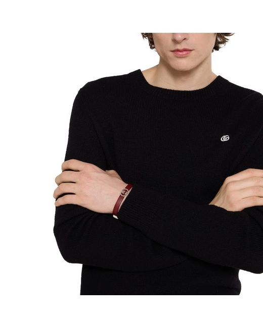 Gucci Brown Interlocking Armband Aus Leder