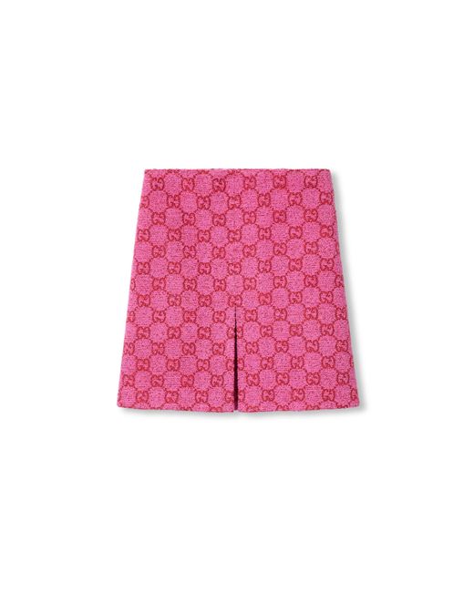 Gucci Pink GG Bouclé Cotton Skirt