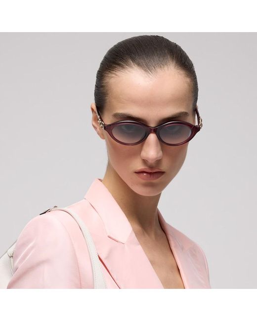 Gucci Brown Oval-Frame Sunglasses