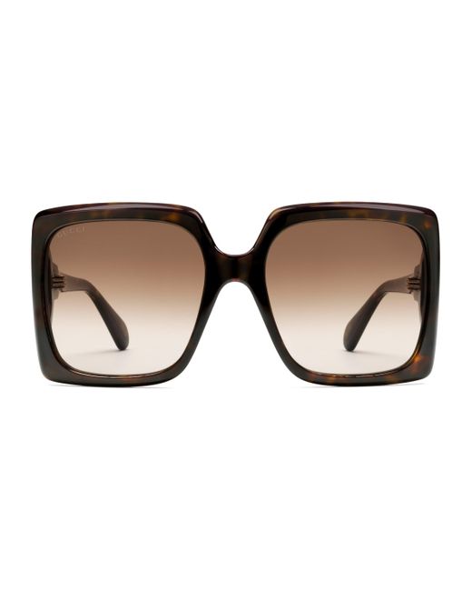 Gucci Brown Sonnenbrille mit eckigem Rahmen