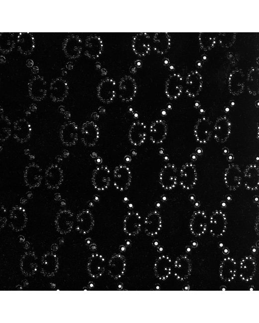 Gucci Black Gg Crystal Embroidered Leggings, Size Xxs, Ready-To-Wear