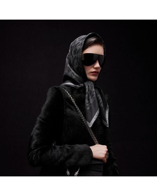 Gucci Black Printed Silk Twill Carré