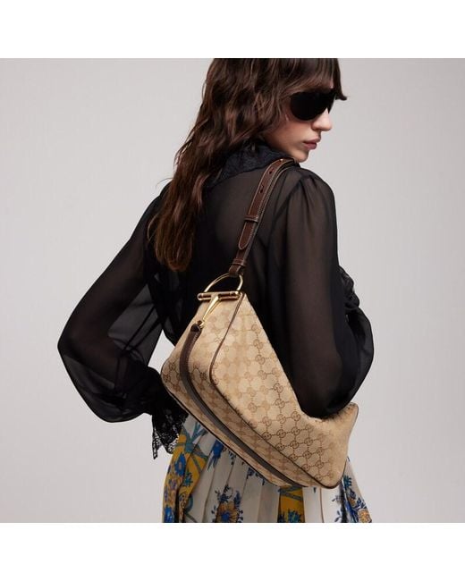 Gucci Metallic Half Horsebit Medium Shoulder Bag