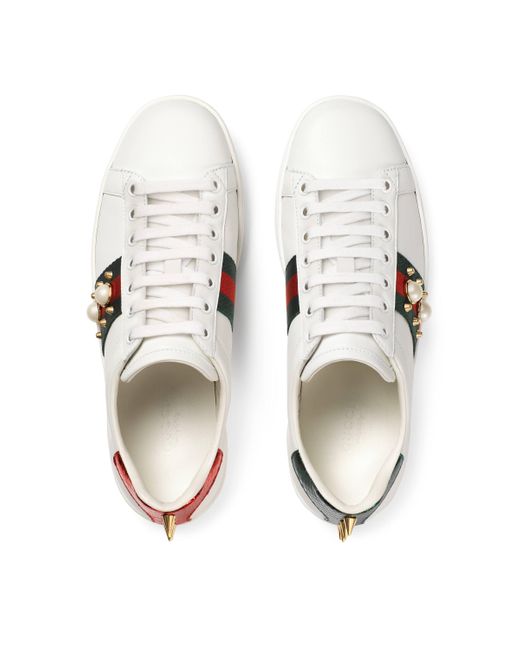 Sneaker Ace donnaGucci in Pelle di colore Bianco - 8% di sconto | Lyst