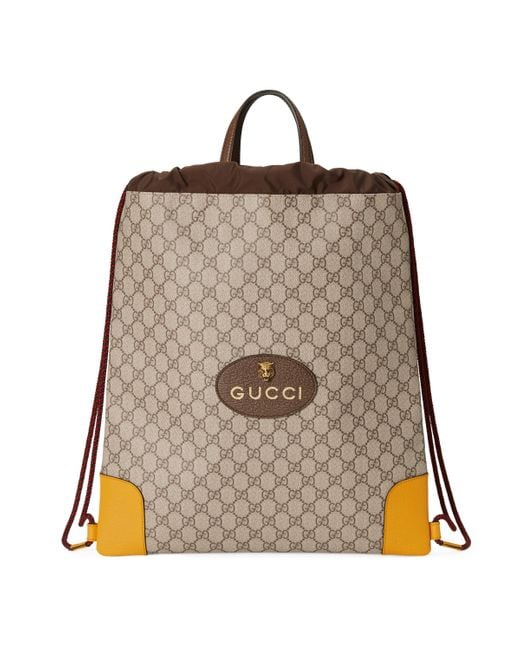 Gucci Natural Neo Vintage Drawstring Backpack
