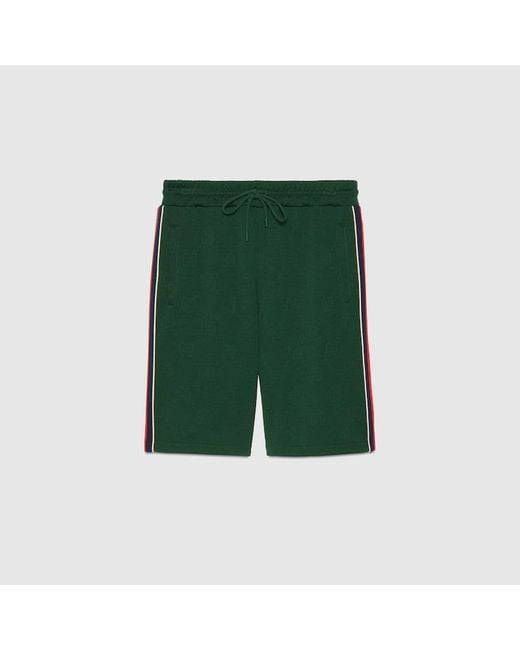 Gucci Shorts Aus GG Jerseyjacquard in Green für Herren