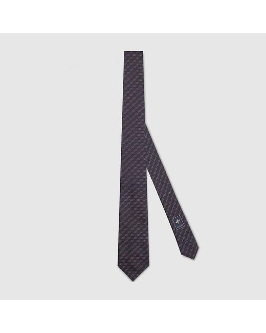 Gucci Blue Gg Silk Jacquard Tie for men