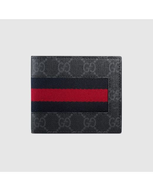 Gucci GG Supreme Web Wallet in Red for Men