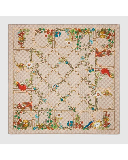Gucci Metallic Printed Silk Twill Carré