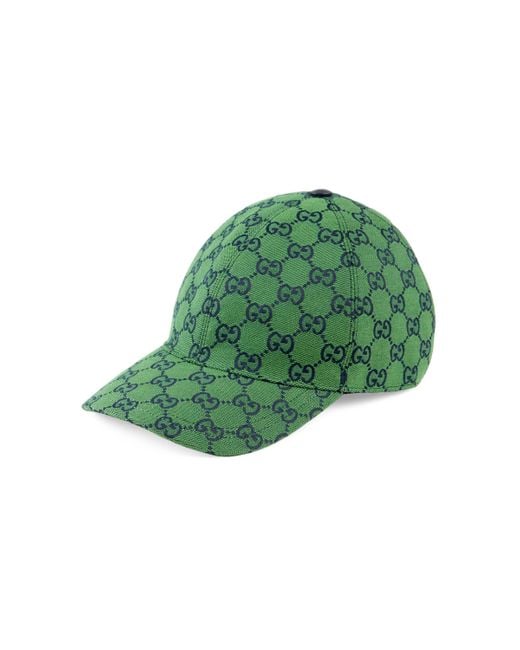 Gucci GG Multicolour Canvas Baseball Hat in Green for Men