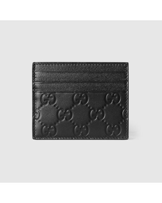 Gucci Black Gg Emblem Card Holder for men