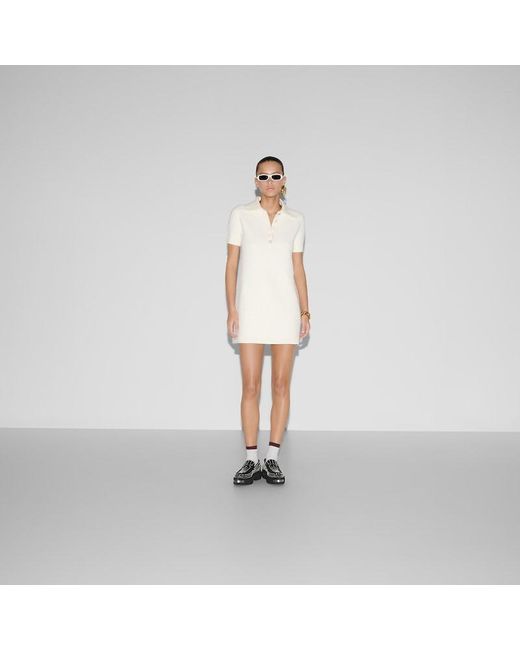 Gucci ブークレウール ポロドレス, ホワイト, ウェア White