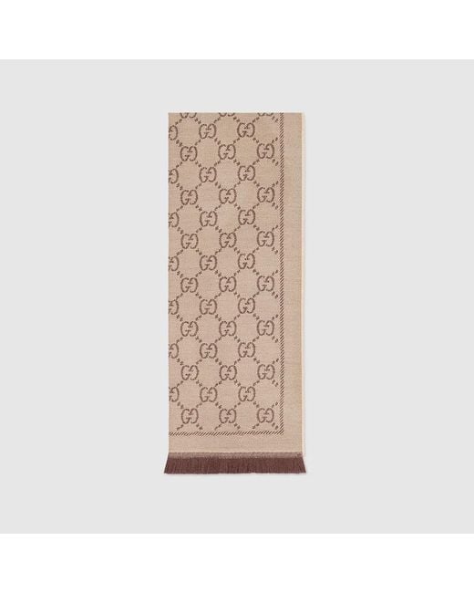 Bufanda con motivo GG Supreme Gucci de color Natural