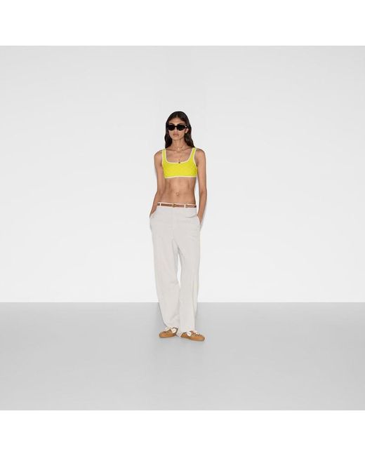 Gucci Yellow Gg Sponge Jersey Bikini