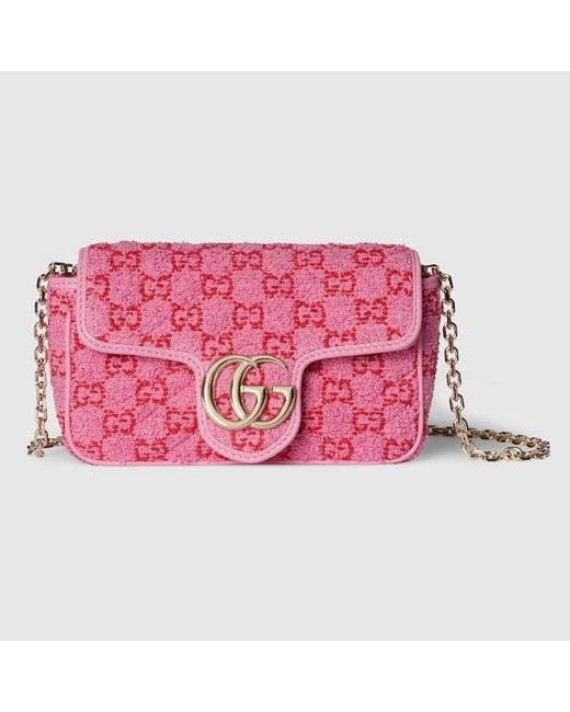 Gucci Gg Marmont Mini Shoulder Bag in Pink | Lyst UK