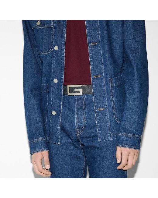 Ceinture Réversible Avec Boucle G Carré, Taille 100 Gucci pour homme en coloris Black