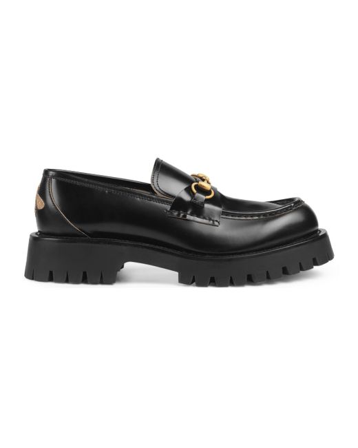 Gucci Loafers With Horsebit And Lug Sole in Black for Men | Lyst
