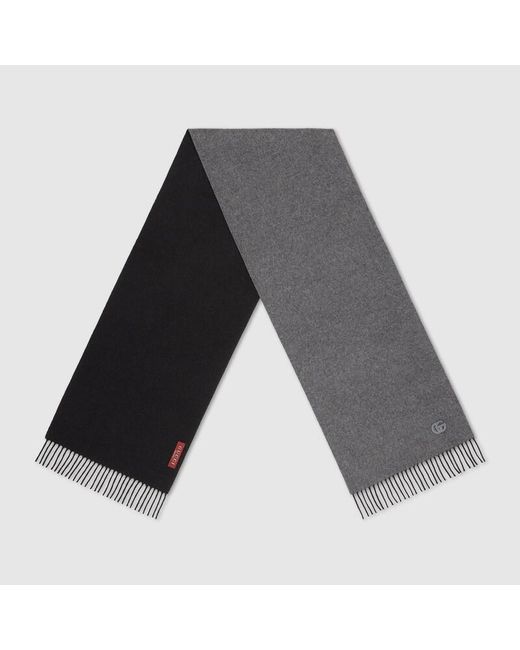 Gucci Schal Aus Kaschmir Mit Patch in Gray für Herren