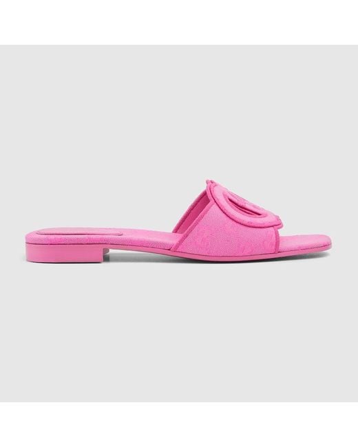 Sandales À Motif GG Pour Gucci en coloris Pink