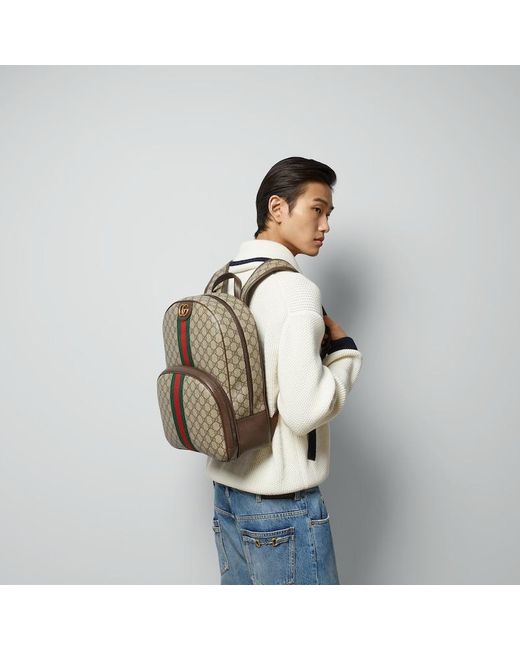 Gucci Brown Ophidia GG Backpack for men