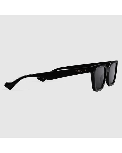 Gucci Black Rectangular-Frame Sunglases for men