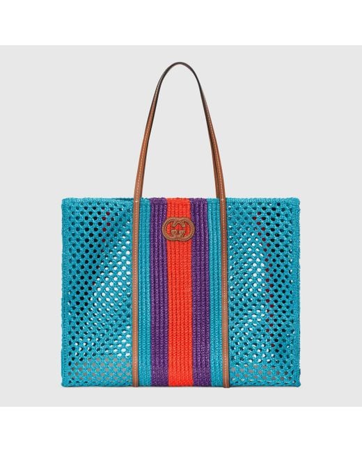 Gucci Blue Medium Interlocking G Tote Bag