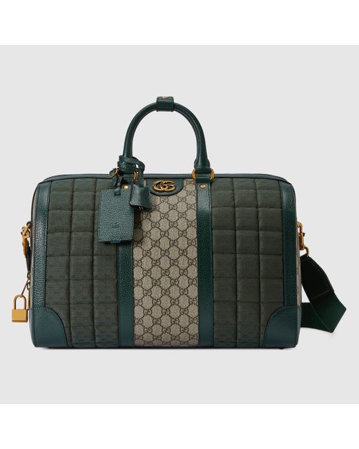 Gucci Green Mini GG Canvas Small Duffle Bag for men