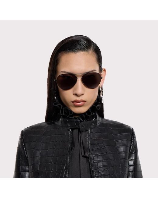 Gucci Brown Pilot Frame Sunglasses for men