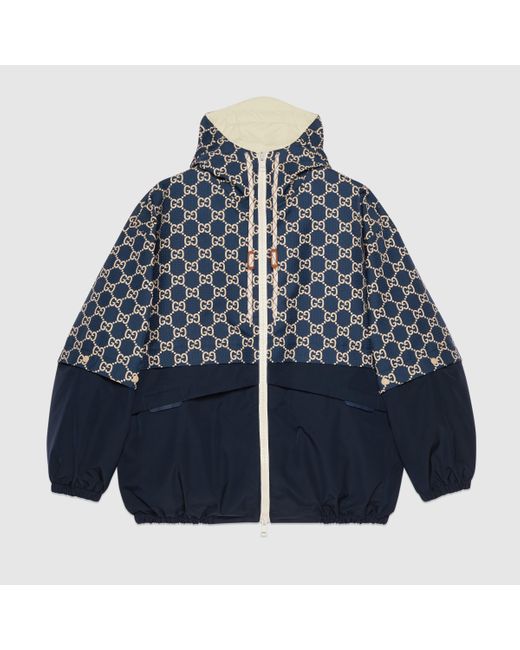 Gucci GG Ripstop Fabric Zip Jacket in Blue for Men | Lyst Canada