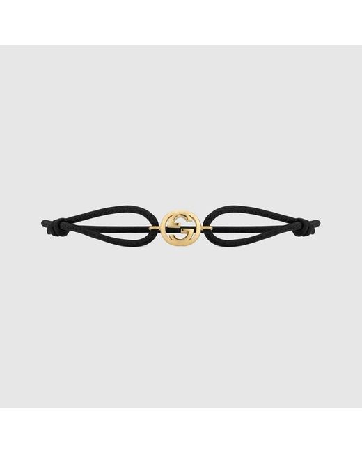 Gucci Brown Interlocking 18K Charm Bracelet