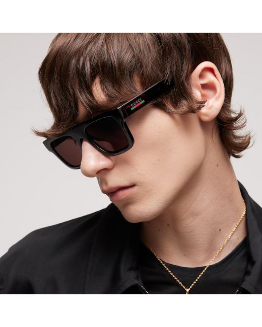Gucci Brown Square-Frame Sunglasses for men
