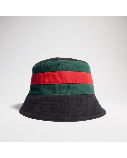 Gucci Black Washed Cotton Bucket Hat With Web, Size L, Cotton for men