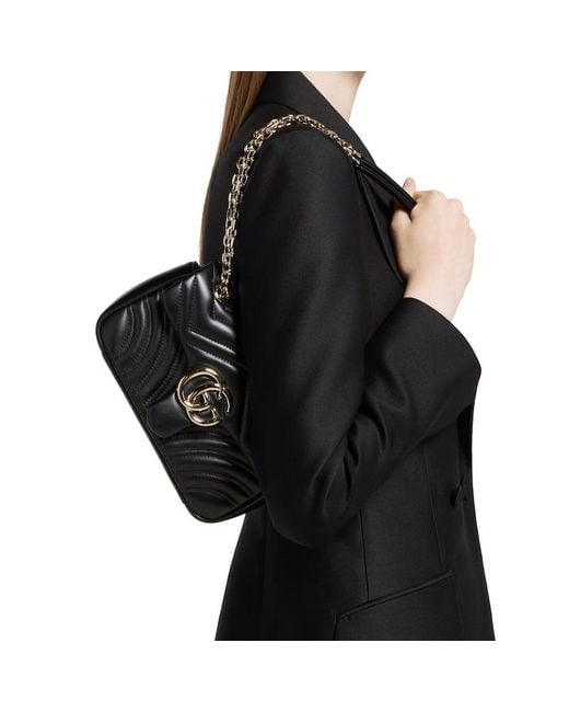 Gucci Black "Gg Marmont" Shoulder Bag